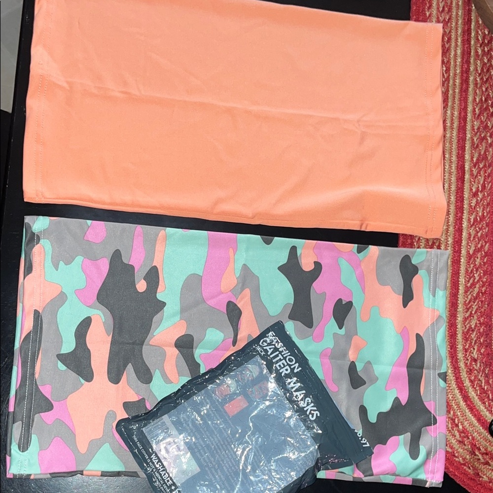 Camouflage and Orange Neck Gaiters